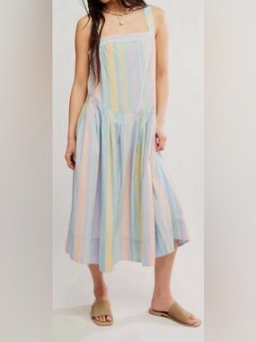 SALE Free People Primavera Pastel Stripe Cotton Midi Sundress
Size M see photos
